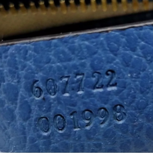 Auth Gucci Blue Leather Convertible 2way Soho Structured Bag Satchel - Picture 6 of 7